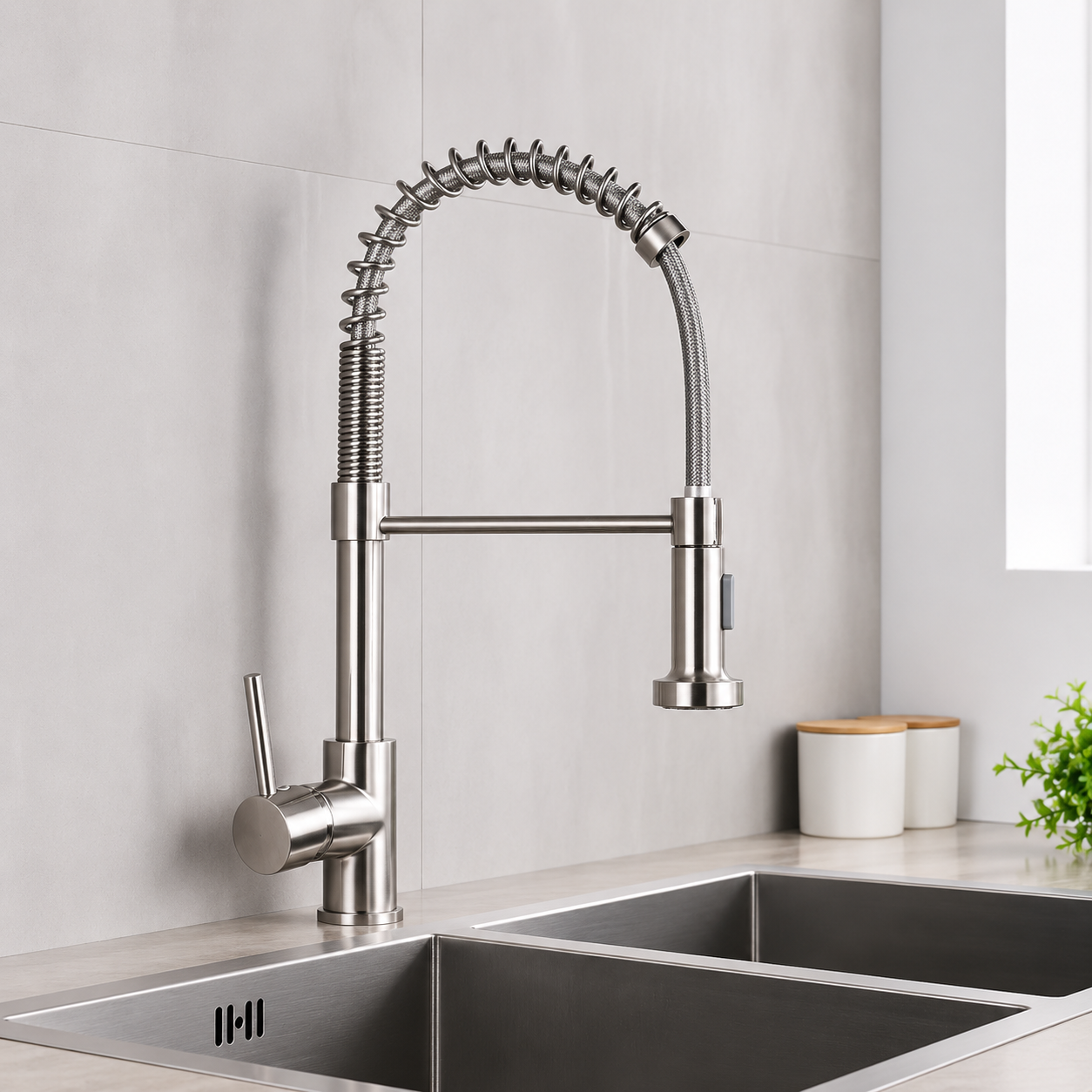 Artifice Home Chef High Arc Pull Down Kitchen Faucet, Single Handle Kitchen Sink Faucet with Dual Function Sprayer, Solid Brass Core