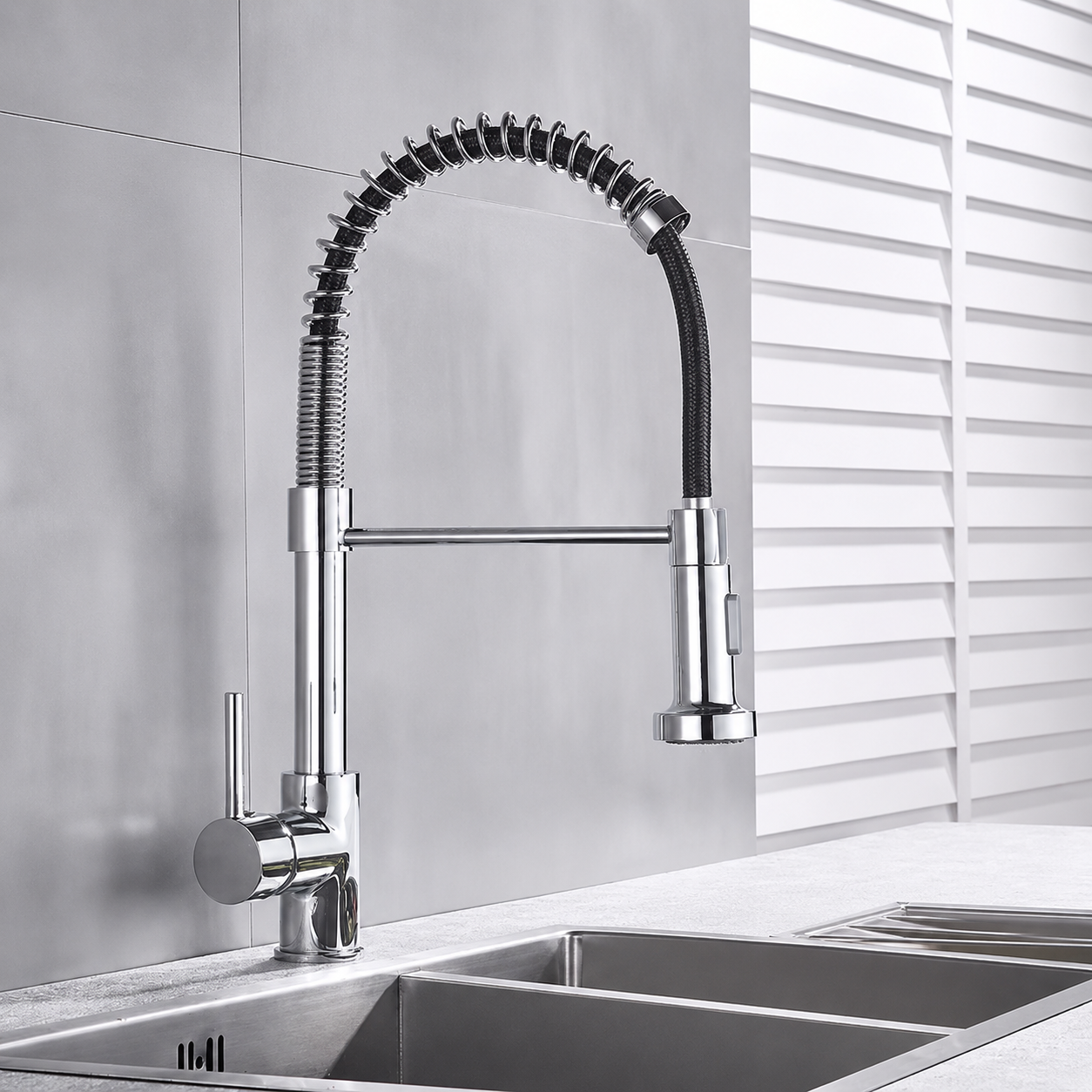 Artifice Home Chef High Arc Pull Down Kitchen Faucet, Single Handle Kitchen Sink Faucet with Dual Function Sprayer, Solid Brass Core