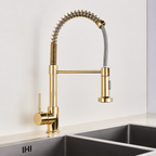 Artifice Home Chef High Arc Pull Down Kitchen Faucet, Single Handle Kitchen Sink Faucet with Dual Function Sprayer, Solid Brass Core