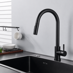 Artifice Home Minimalist Modern High Arc Pull Down Kitchen Faucet, Single Handle Kitchen Sink Faucet with Dual Function Sprayer, Solid Core