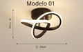 Minimalist 24W LED Chandelier - 3-Color Switchable Light - 11 Styles Available