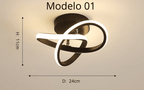 Minimalist 24W LED Chandelier - 3-Color Switchable Light - 11 Styles Available