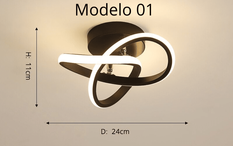 Minimalist 24W LED Chandelier - 3-Color Switchable Light - 11 Styles Available