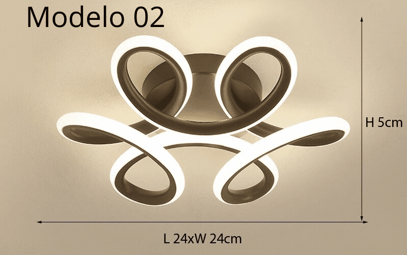Minimalist 24W LED Chandelier - 3-Color Switchable Light - 11 Styles Available