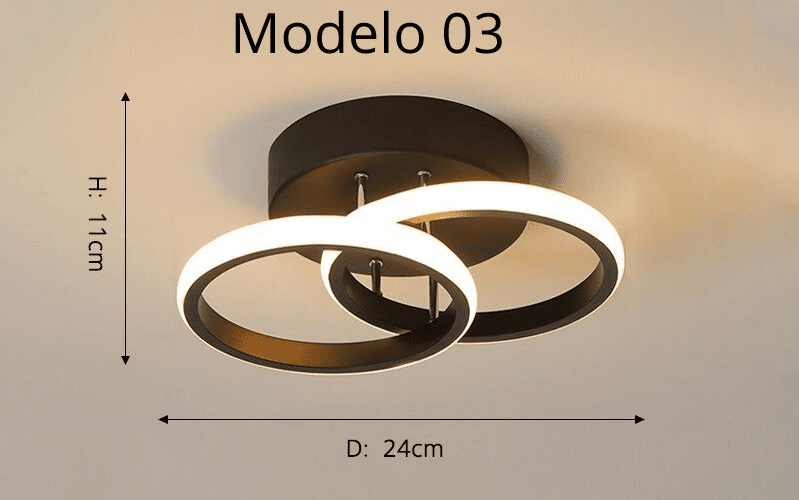 Minimalist 24W LED Chandelier - 3-Color Switchable Light - 11 Styles Available