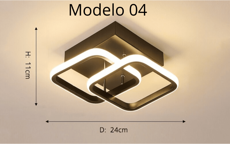 Minimalist 24W LED Chandelier - 3-Color Switchable Light - 11 Styles Available