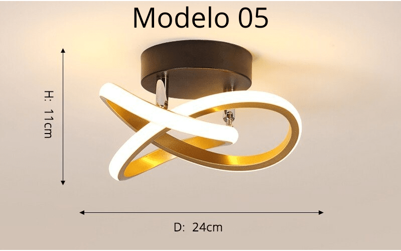 Minimalist 24W LED Chandelier - 3-Color Switchable Light - 11 Styles Available