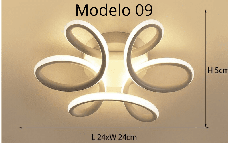Minimalist 24W LED Chandelier - 3-Color Switchable Light - 11 Styles Available