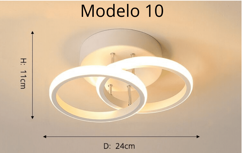Minimalist 24W LED Chandelier - 3-Color Switchable Light - 11 Styles Available