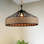 Bright Retro Industrial Hemp Rope Pendant Chandelier