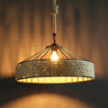 Bright Retro Industrial Hemp Rope Pendant Chandelier