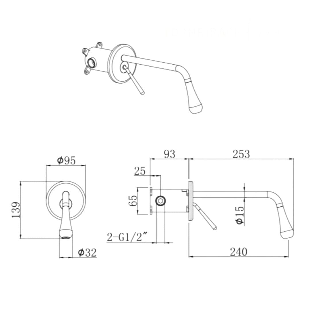 Artifice Home Proler Wall-Mounted Bathroom Faucet
