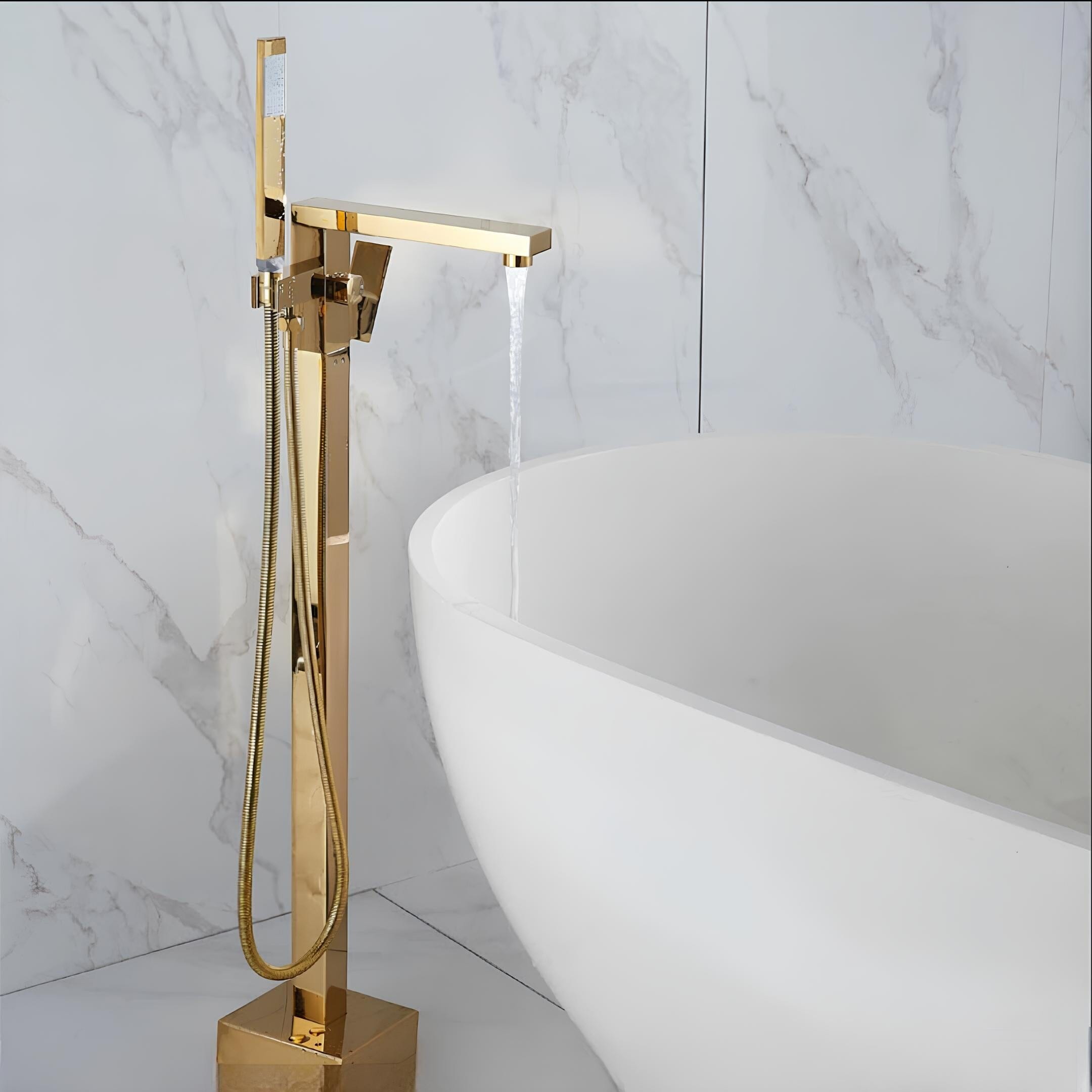 Artifice Home Retrover Floor-Mount Freestanding Tub Filler with Hand Shower