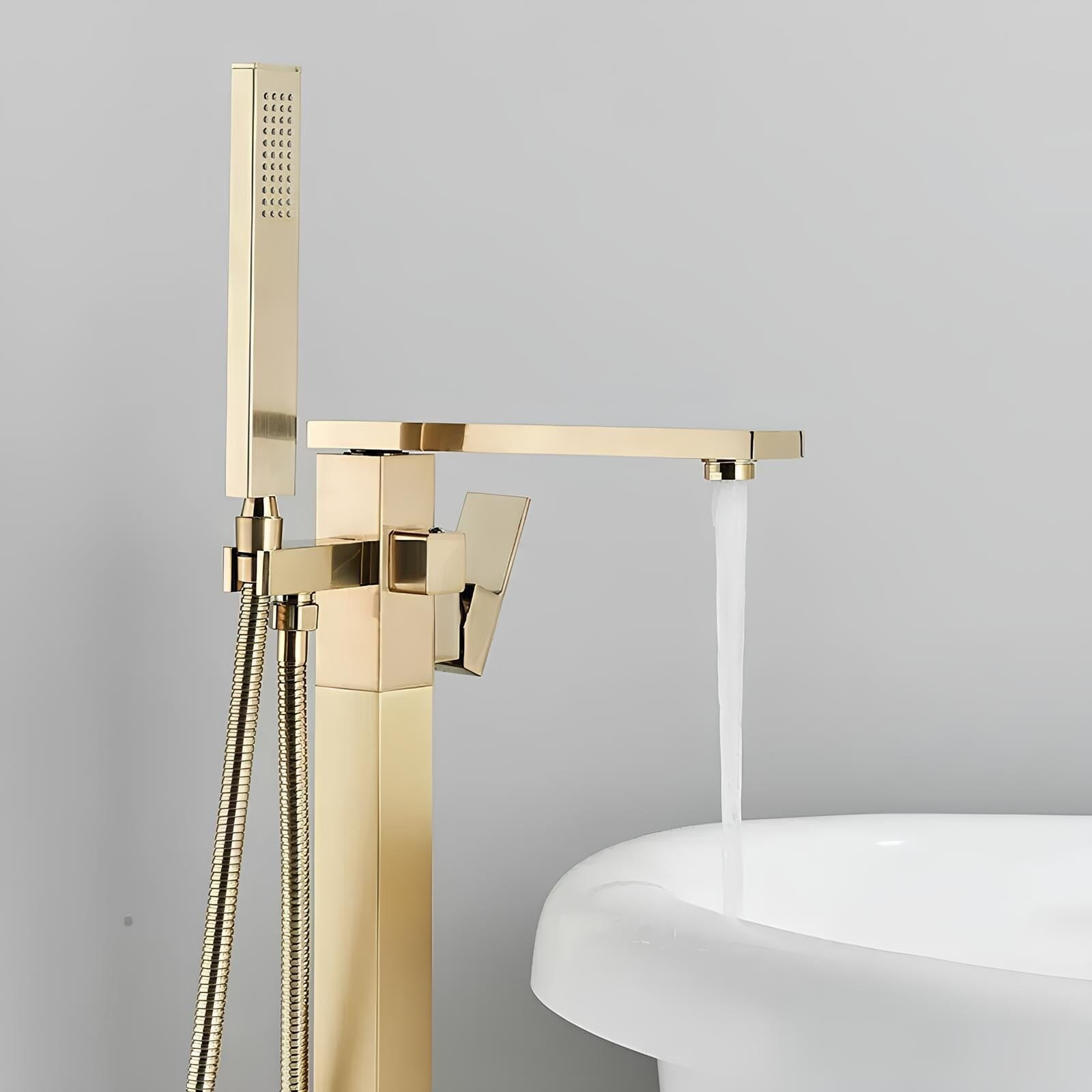 Artifice Home Retrover Floor-Mount Freestanding Tub Filler with Hand Shower