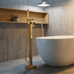 Artifice Home Retrover Floor-Mount Freestanding Tub Filler with Hand Shower