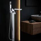 Artifice Home Retrover Floor-Mount Freestanding Tub Filler with Hand Shower