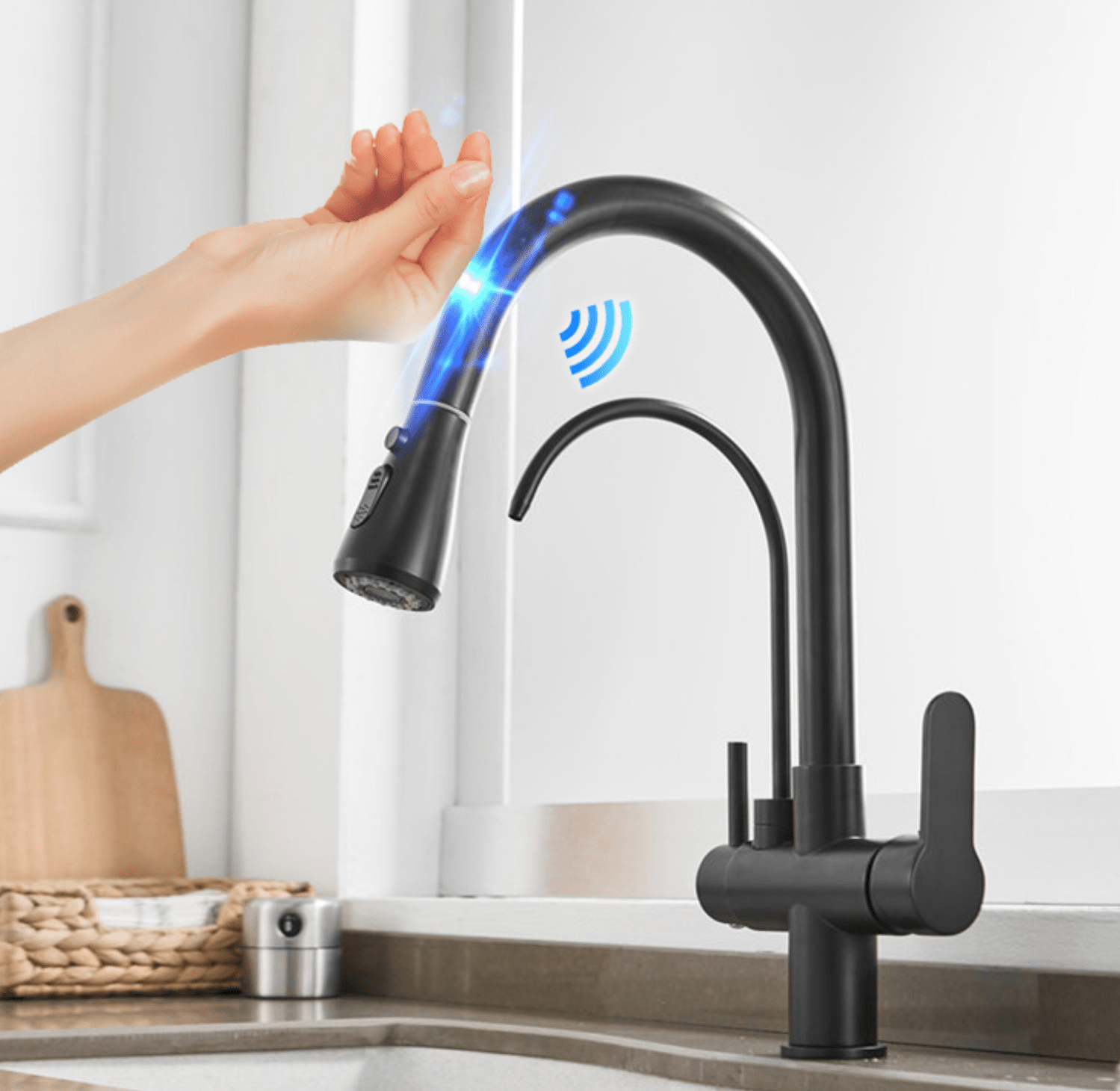 Artifice Home Touch-Activated Gourmet Kitchen Faucet with Water Filter Way