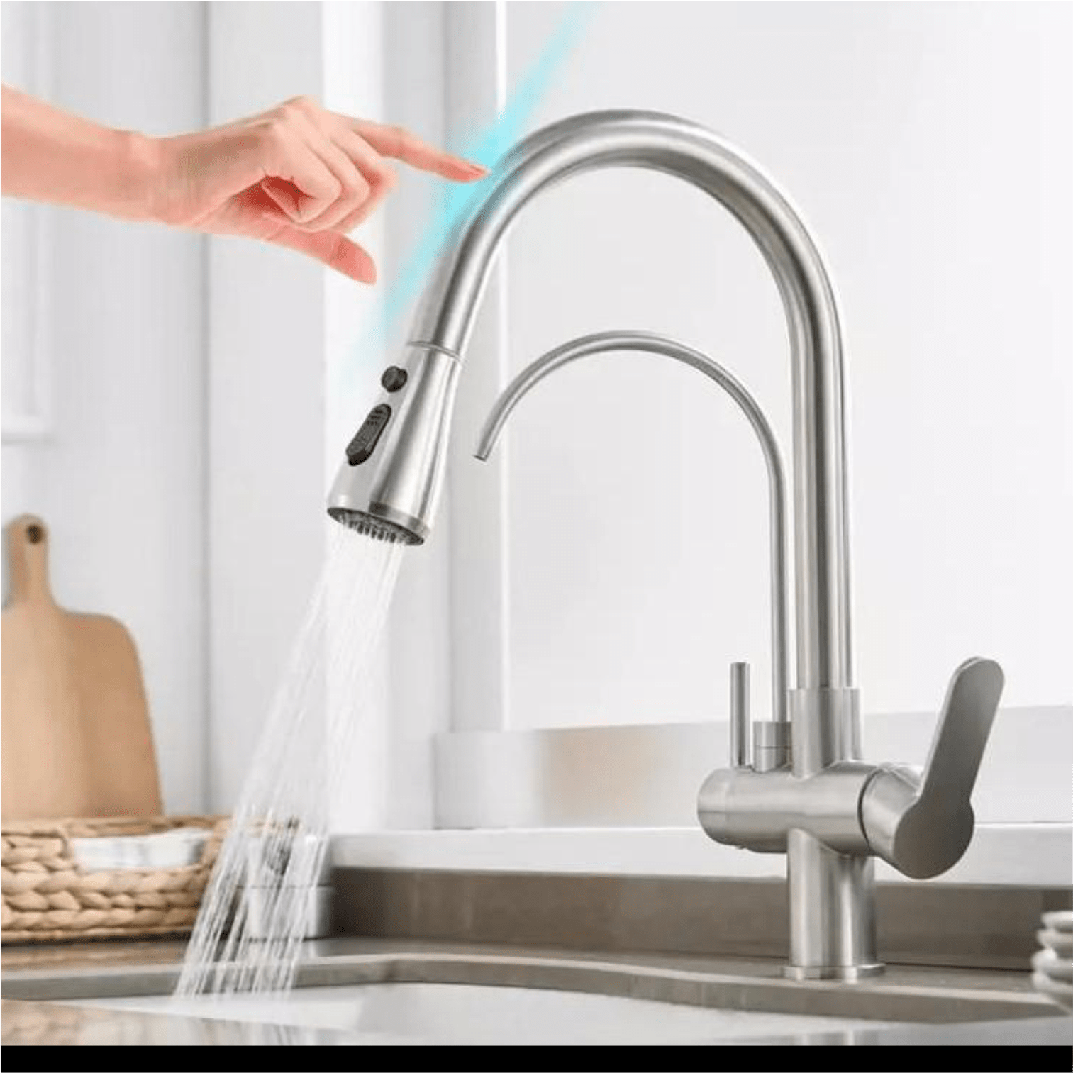 Artifice Home Touch-Activated Gourmet Kitchen Faucet with Water Filter Way