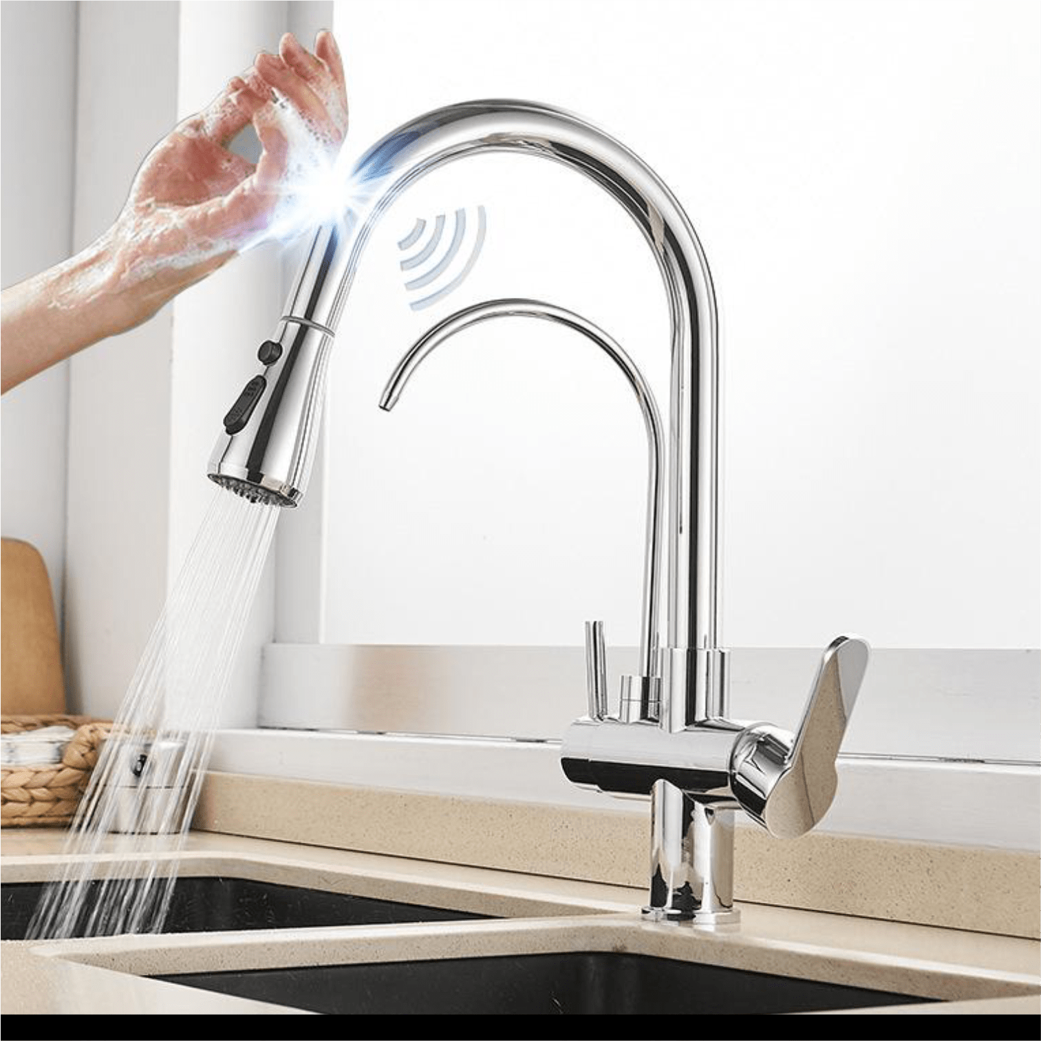 Artifice Home Touch-Activated Gourmet Kitchen Faucet with Water Filter Way
