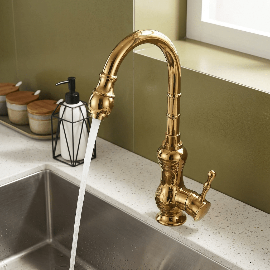 Brempo Gourmet Kitchen Faucet in Polished Gold