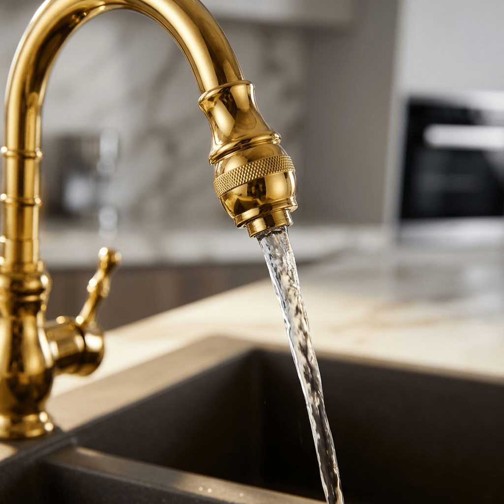 Brempo Gourmet Kitchen Faucet in Polished Gold