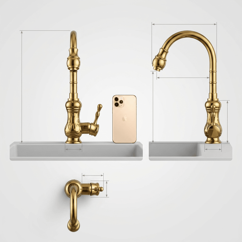 Brempo Gourmet Kitchen Faucet in Polished Gold