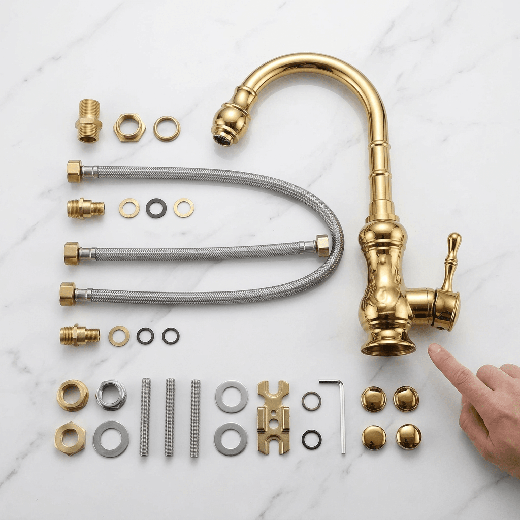 Brempo Gourmet Kitchen Faucet in Polished Gold