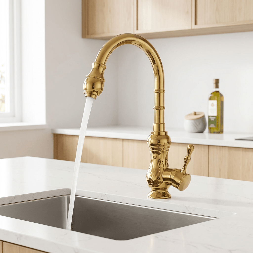 Brempo Gourmet Kitchen Faucet in Polished Gold