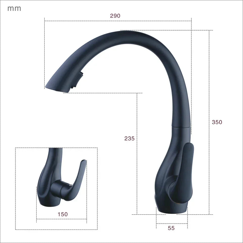 Troller Curved Gourmet Kitchen Faucet