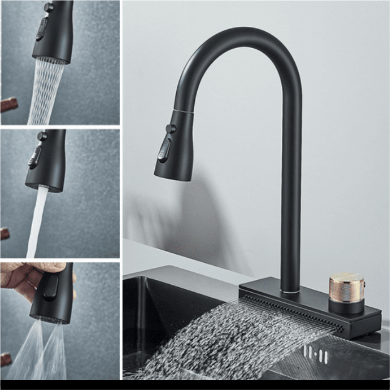 Gourmet Kitchen Faucet with Waterfall