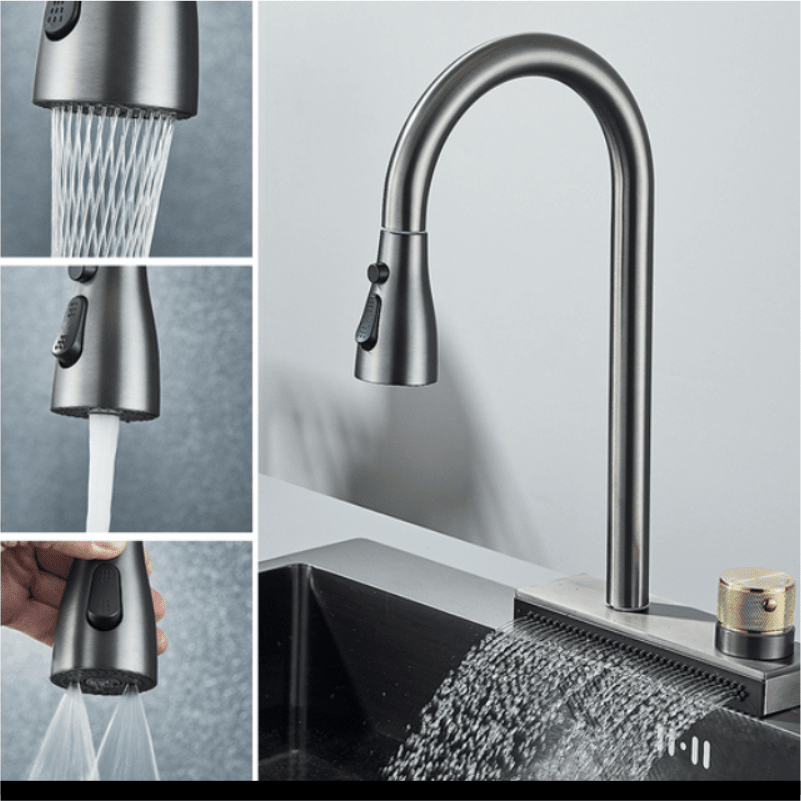 Gourmet Kitchen Faucet with Waterfall