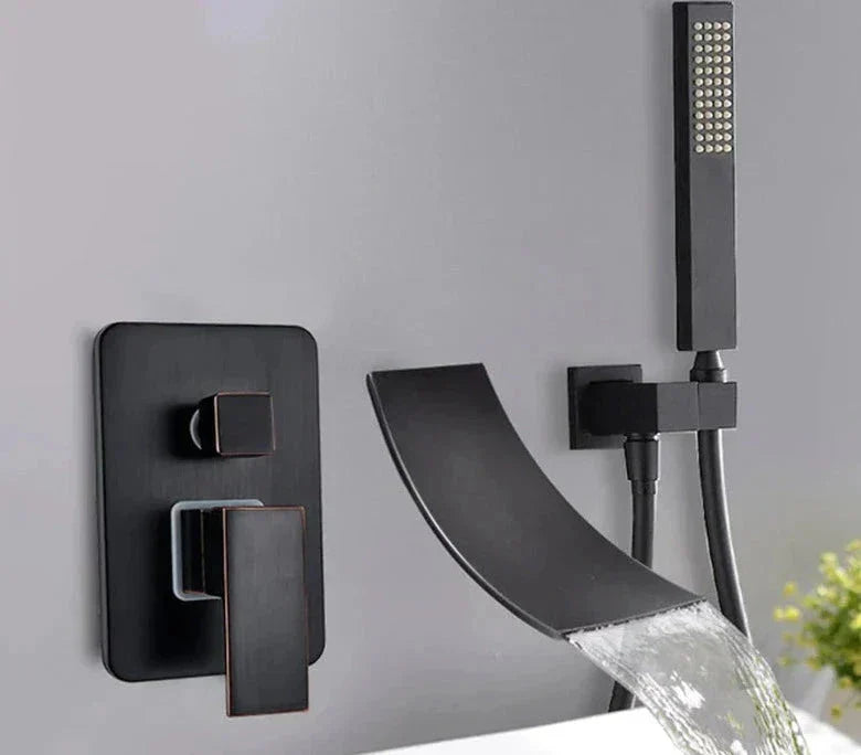 AquaStream Luxe Wall-Mounted Single-Handle Bathtub Mixer Faucet