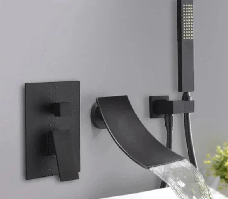 AquaStream Luxe Wall-Mounted Single-Handle Bathtub Mixer Faucet
