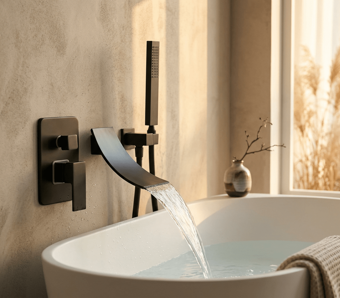 AquaStream Luxe Wall-Mounted Single-Handle Bathtub Mixer Faucet