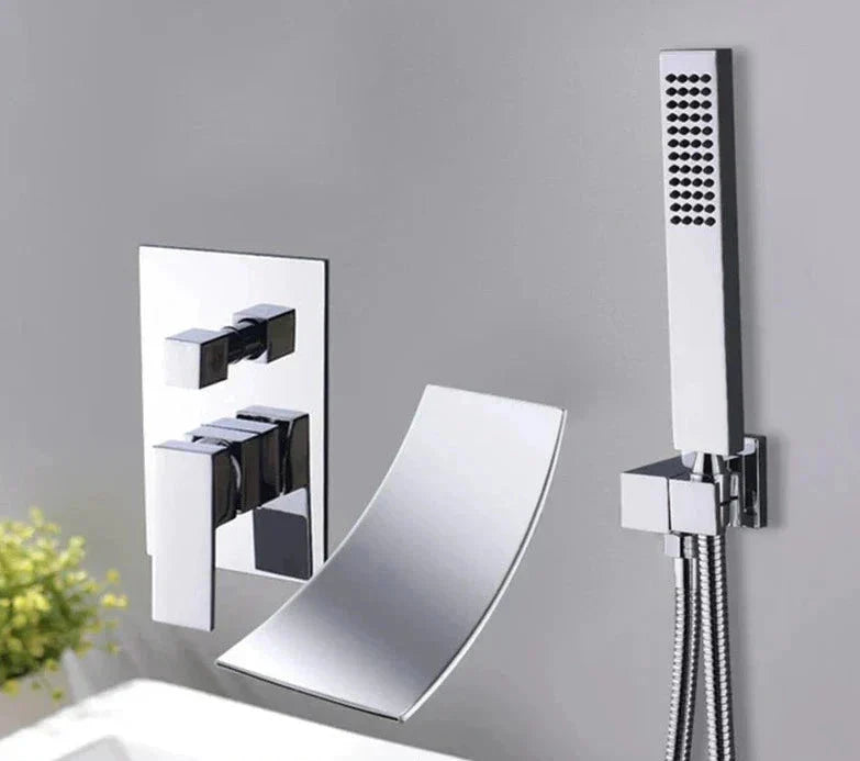 AquaStream Luxe Wall-Mounted Single-Handle Bathtub Mixer Faucet