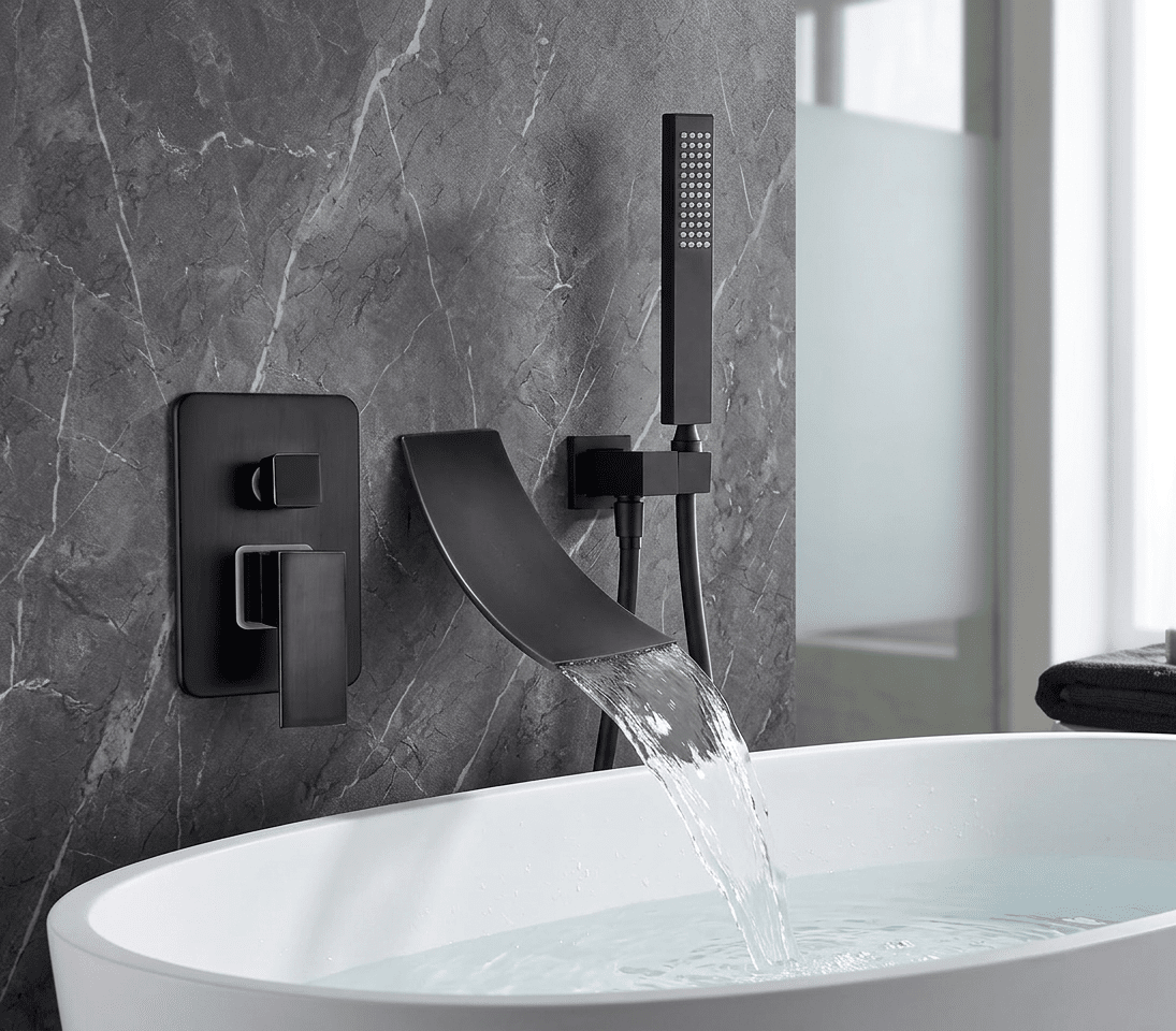 AquaStream Luxe Wall-Mounted Single-Handle Bathtub Mixer Faucet