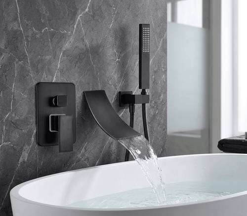 AquaStream Luxe Wall-Mounted Single-Handle Bathtub Mixer Faucet