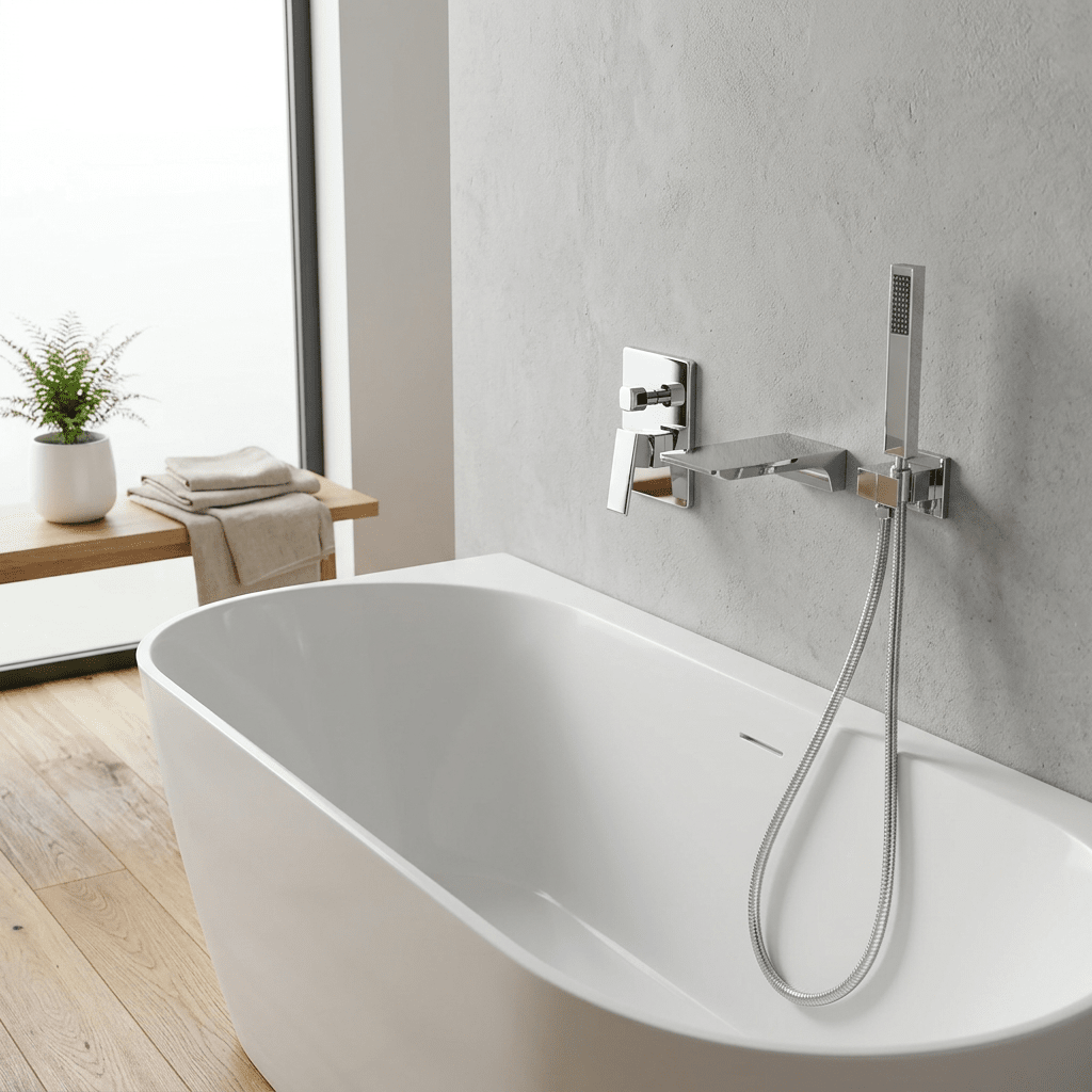 The HydroLux Elite Single-Handle Wall-Mounted Tub Filler Faucet