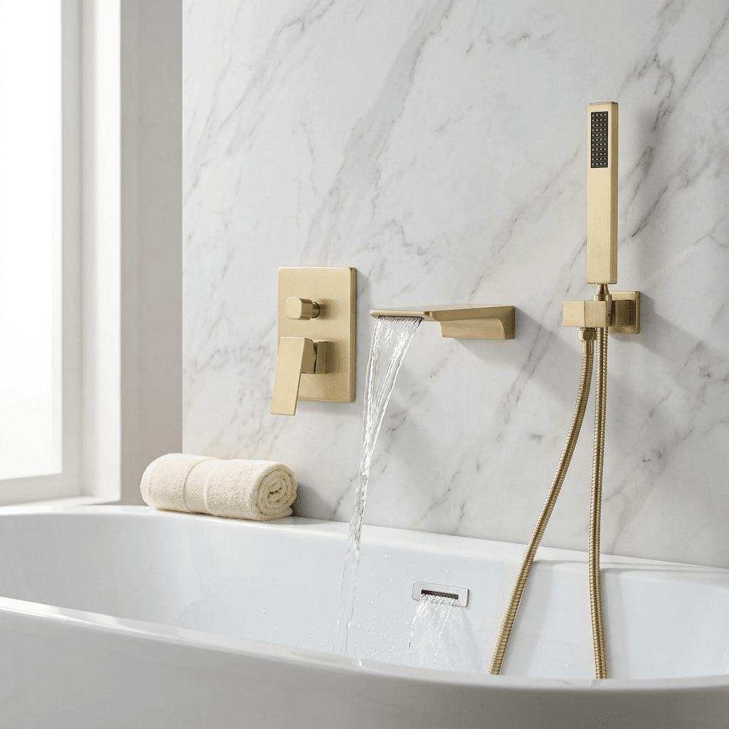 The HydroLux Elite Single-Handle Wall-Mounted Tub Filler Faucet