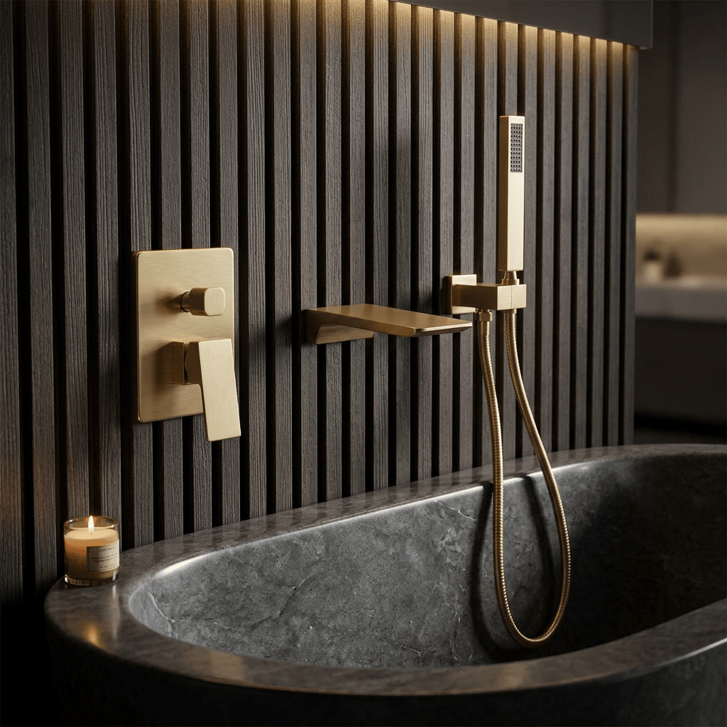 The HydroLux Elite Single-Handle Wall-Mounted Tub Filler Faucet