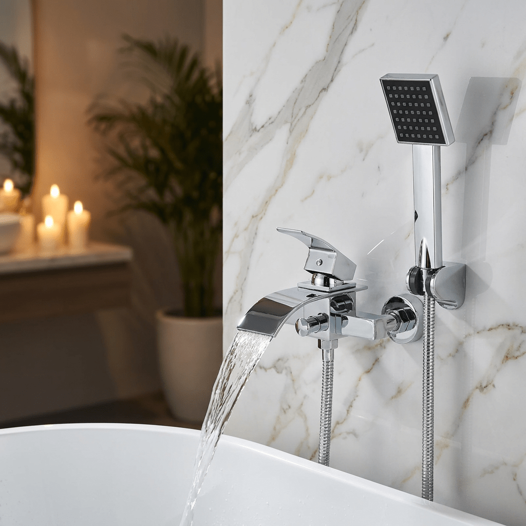 HydroGlow Single-Handle Wall-Mounted Tub Filler Chandelier Faucet