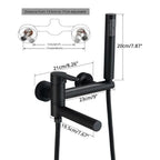 Wall-Mounted Single-Handle Bathtub Faucet with Handheld Shower - Troover