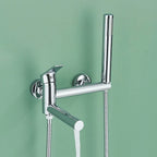Wall-Mounted Single-Handle Bathtub Faucet with Handheld Shower - Troover