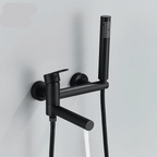 Wall-Mounted Single-Handle Bathtub Faucet with Handheld Shower - Troover