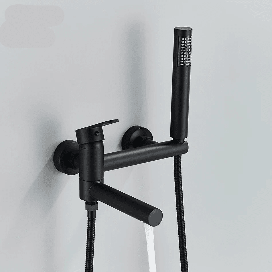 Wall-Mounted Single-Handle Bathtub Faucet with Handheld Shower - Troover