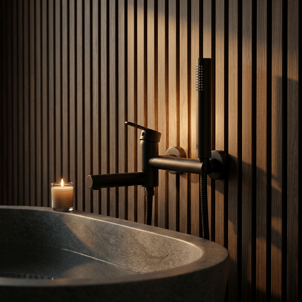 Wall-Mounted Single-Handle Bathtub Faucet with Handheld Shower - Troover