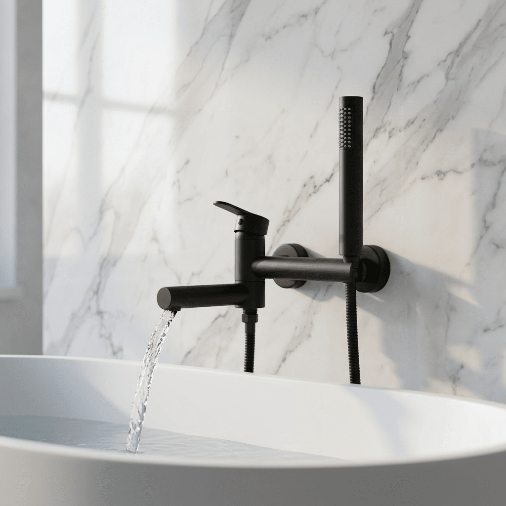 Wall-Mounted Single-Handle Bathtub Faucet with Handheld Shower - Troover