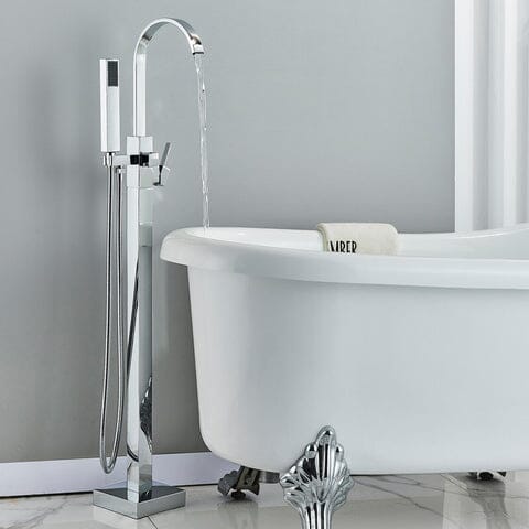Artifice Home Curty Luxury Freestanding Bathtub Faucet - Chrome