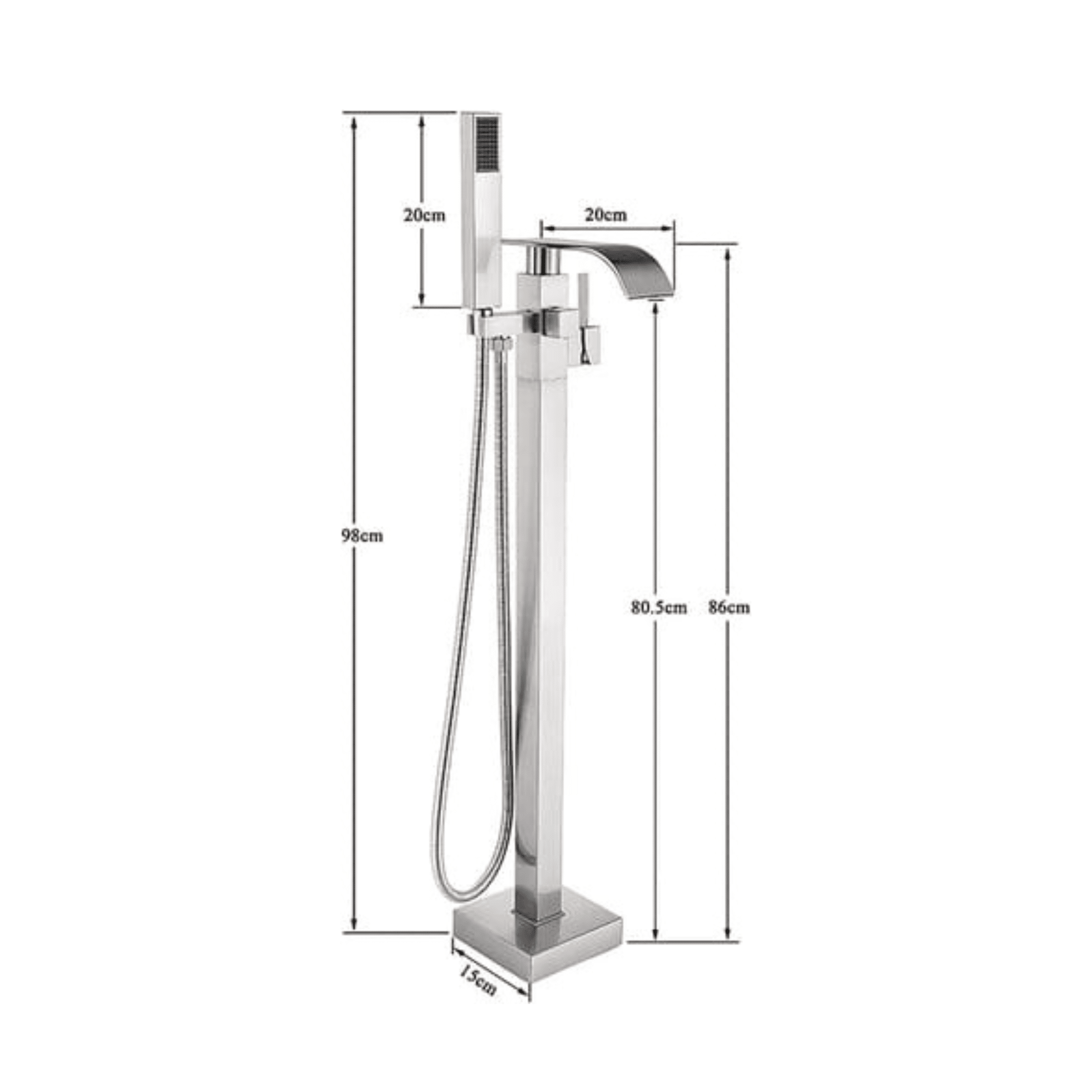 Kardec Floor-Mounted Waterfall Bathtub Faucet with Mixer