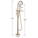 Contemporary Brushed Gold Freestanding Bathtub Single-Handle Faucet